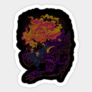 Trippy Wolf V3 Sticker